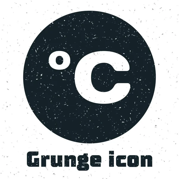 Ícone Grunge Celsius isolado no fundo branco. Ilustração vetorial — Vetor de Stock