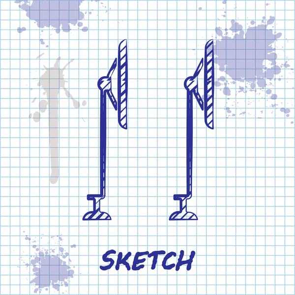 Sketch line Ícone do limpador de pára-brisas isolado no fundo branco. Ilustração vetorial —  Vetores de Stock