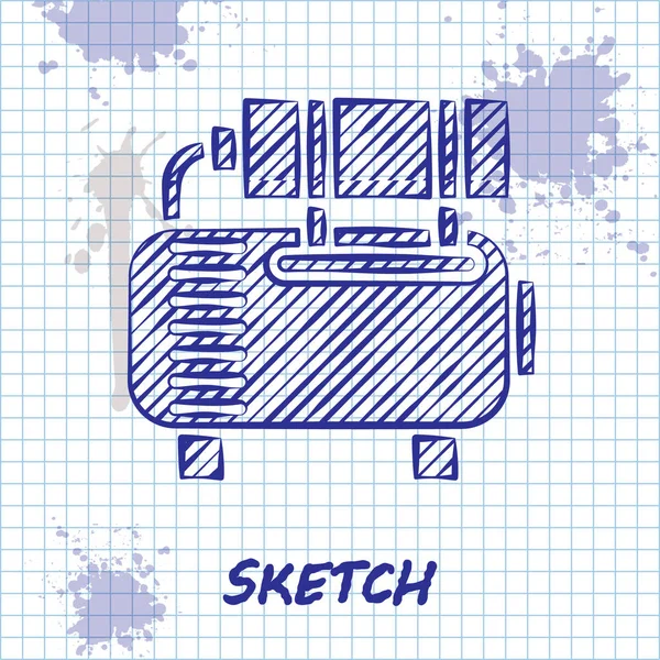 Sketch line Icône compresseur d'air isolé sur fond blanc. Illustration vectorielle — Image vectorielle