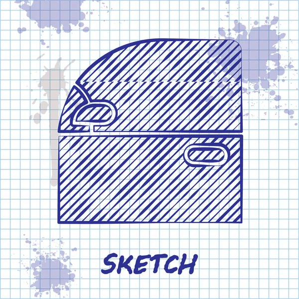 Sketch line Ícone da porta do carro isolado no fundo branco. Ilustração vetorial — Vetor de Stock