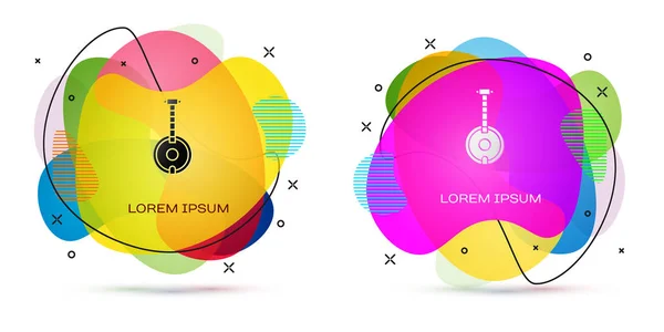 Color Banjo icon isolated on white background. Musical instrument. Abstract banner with liquid shapes. Vector Illustration — 스톡 벡터