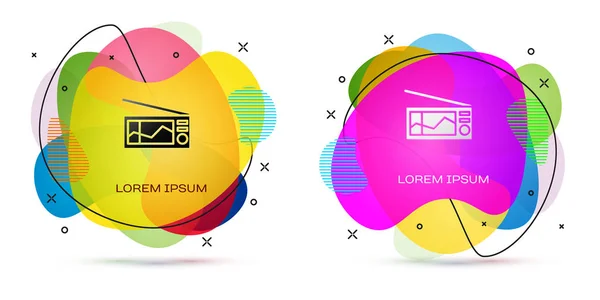 Farbradio mit Antennensymbol isoliert auf weißem Hintergrund. abstraktes Banner mit flüssigen Formen. Vektorillustration — Stockvektor