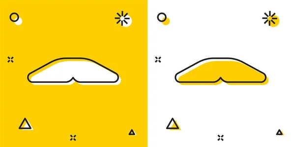 Fekete házi pite ikon elszigetelt sárga és fehér alapon. Véletlenszerű dinamikus formák. Vektorillusztráció — Stock Vector