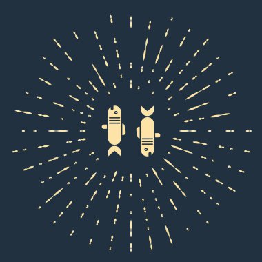 Bej balıklar burç simgesi mavi arka planda izole edilmiş. Astrolojik yıldız falı koleksiyonu. Soyut çember rastgele noktalar. Vektör İllüstrasyonu