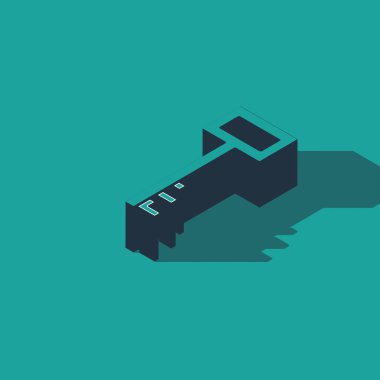 Isome Korsan anahtar simgesi yeşil arkaplanda izole edildi. Vektör İllüstrasyonu