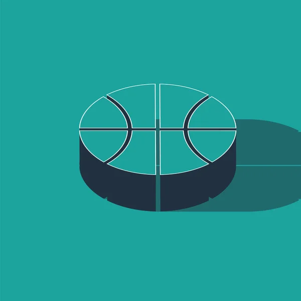 Ícone de bola de basquete isométrico isolado no fundo verde. Símbolo desportivo. Ilustração vetorial — Vetor de Stock