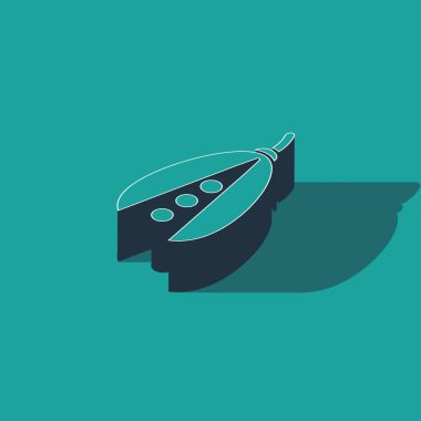 Yeşil arka planda izole edilmiş Isome böbrek fasulyesi ikonu. Vektör İllüstrasyonu