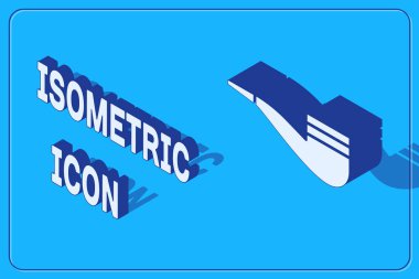 Mavi arka planda izole edilmiş dumanlı sigara piposu. Tütün piposu. Vektör İllüstrasyonu