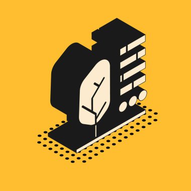 Isometric Bitki durumu simgesi sarı arkaplanda izole edildi. Vektör İllüstrasyonu