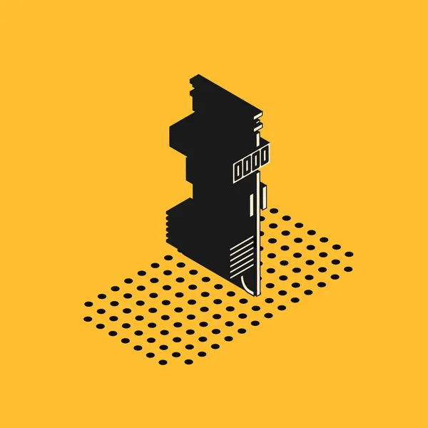 Isométrique Icône de capteur autonome isolé sur fond jaune. Illustration vectorielle — Image vectorielle
