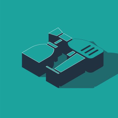 Yeşil arka planda izole edilmiş Isome boya sprey tabancası ikonu. Vektör İllüstrasyonu