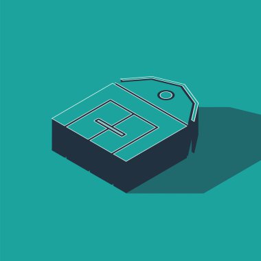 Isometric Çiftlik Evi konsepti ikonu yeşil arka planda izole edildi. Kırsal çiftlik manzarası. Vektör İllüstrasyonu