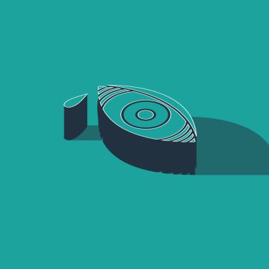 Yeşil arka planda bulunan viral, bakteriyel ya da alerjik konjonktivit ikonu nedeniyle Isometric Reddish Eye. Vektör İllüstrasyonu