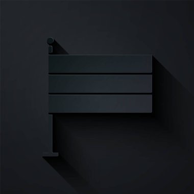 Kağıt kesiği, siyah arkaplanda izole edilmiş Ulusal Almanya bayrağı simgesi. Kağıt sanatı tarzı. Vektör İllüstrasyonu