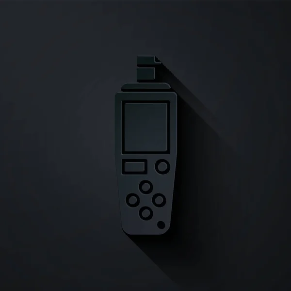Pappersklipp Portabel sensor ikon isolerad på svart bakgrund. Papperskonst. Vektor Illustration — Stock vektor