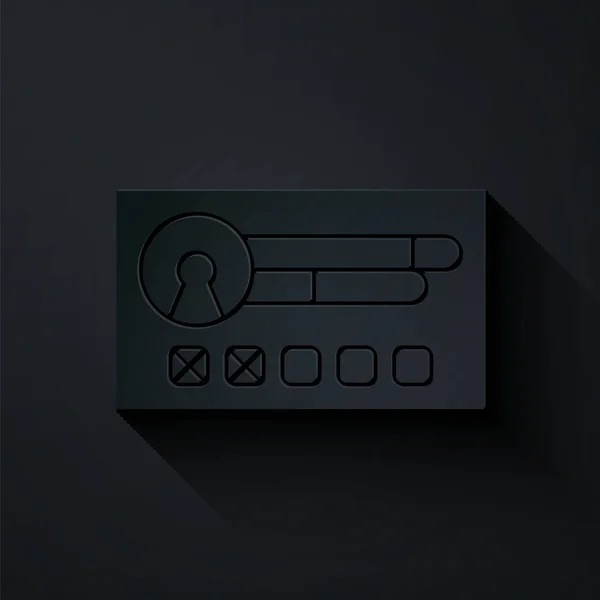 Cięcie papieru Tworzenie ikony ekranu konta izolowane na czarnym tle. Papier w stylu sztuki. Ilustracja wektora — Wektor stockowy