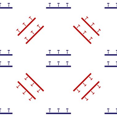 Mavi ve kırmızı otomatik sulama ikonu beyaz arka planda izole edilmiş pürüzsüz desen. Su ekipmanları. Bahçe elemanı. Sprey tabanca ikonu. Vektör İllüstrasyonu