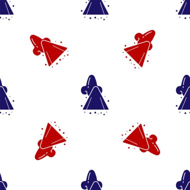 Blue and red Runny nose icon isolated seamless pattern on white background. Rhinitis symptoms, treatment. Nose and sneezing. Nasal diseases. Vector Illustration