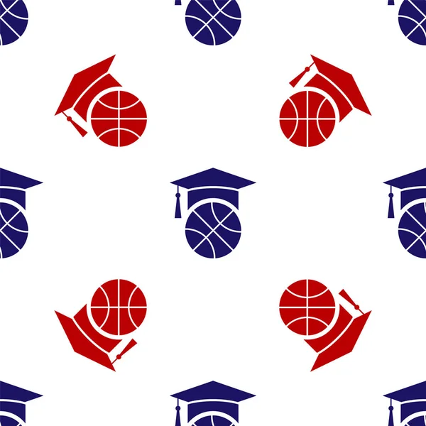 Blauw en rood Basketbal training icoon geïsoleerd naadloos patroon op witte achtergrond. Vector Illustratie — Stockvector