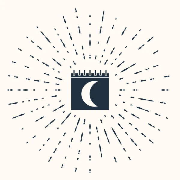 Fases de luna gris icono del calendario aislado sobre fondo beige. Puntos aleatorios de círculo abstracto. Ilustración vectorial — Vector de stock