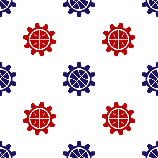 Modrá a červená Plánovací strategie koncepce ikona izolované bezešvé vzor na bílém pozadí. Basketbalový pohár formace a taktika. Vektorová ilustrace — Stockový vektor