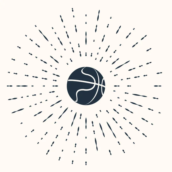 Szürke kosárlabda ikon elszigetelt bézs alapon. Sport szimbólum. Absztrakt kör véletlenszerű pontok. Vektorillusztráció — Stock Vector