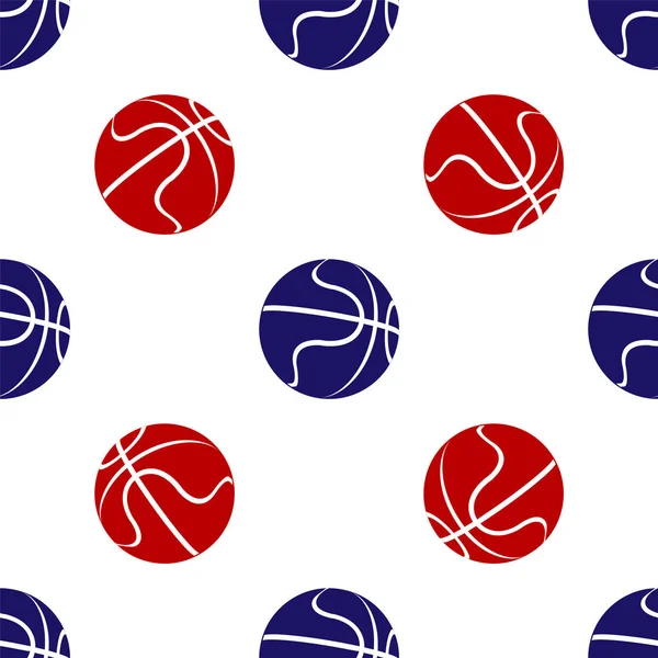 Blue and red Basketball ball icon isolated seamless pattern on white background. Sport symbol. Vector Illustration — 스톡 벡터