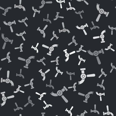 Grey Beer tap icon isolated seamless pattern on black background. Vector Illustration