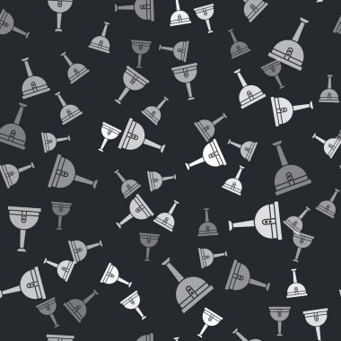 Grey Wooden pirate leg icon isolated seamless pattern on black background. Vector Illustration