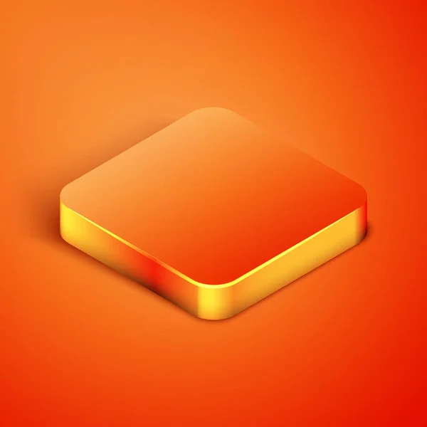 アイソメトリックコンピュータのマウスのゲームアイコンは、オレンジの背景に隔離された。ホイールシンボル付き光学。ベクターイラスト — ストックベクタ