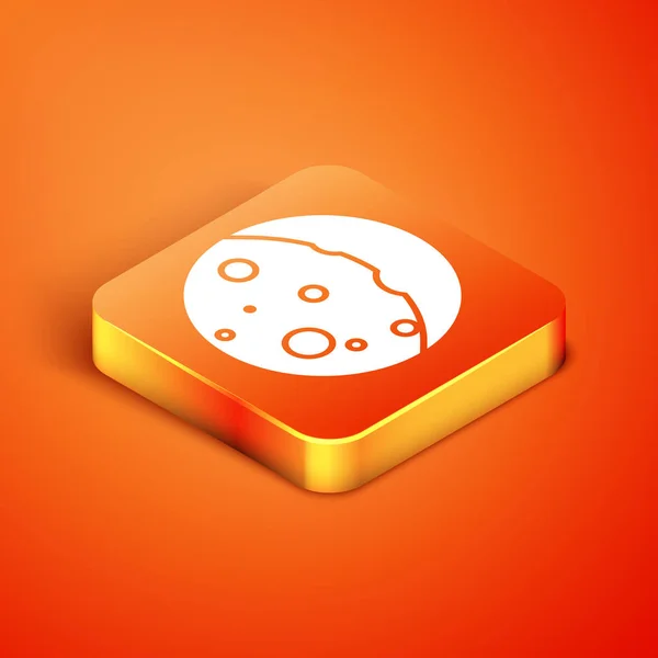 Isometric Eclipse of the sun icon isolated on orange background. Total sonar eclipse. Vector Illustration — Stock Vector