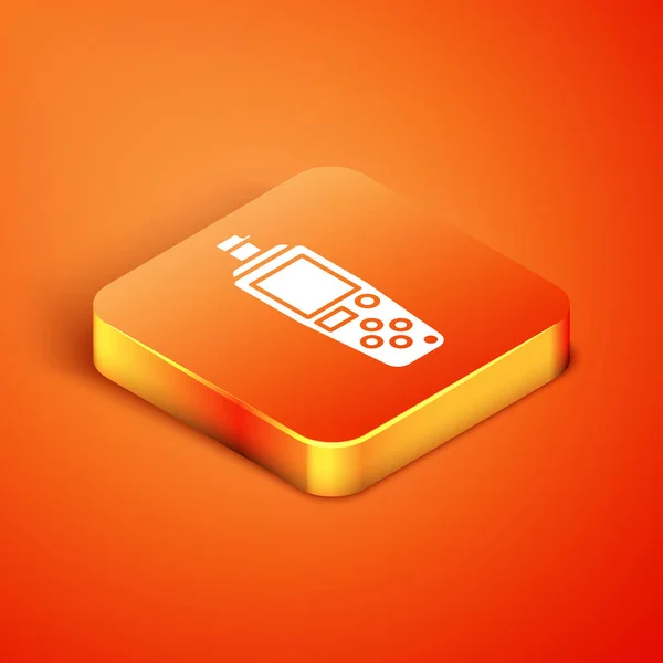 Isometric icône de capteur portable isolé sur fond orange. Illustration vectorielle — Image vectorielle
