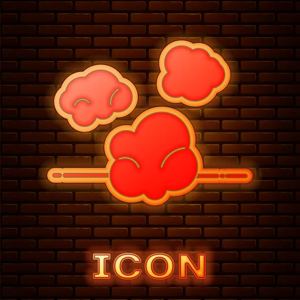 Glowing neon Dust icon isolated on brick wall background. Vector Illustration — ストックベクタ