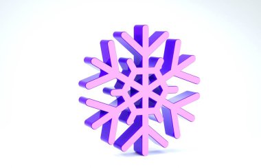 Mor Kar Tanesi simgesi beyaz arkaplanda izole edildi. 3d illüstrasyon 3d canlandırma