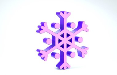 Mor Kar Tanesi simgesi beyaz arkaplanda izole edildi. 3d illüstrasyon 3d canlandırma