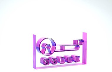 Mor Hesap Ekranı simgesi beyaz arkaplanda izole edildi. 3d illüstrasyon 3d canlandırma