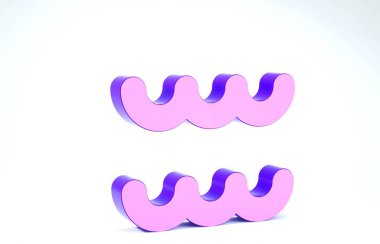 Mor Kova burcu simgesi beyaz arka planda izole edilmiş. Astrolojik yıldız falı koleksiyonu. 3d illüstrasyon 3d canlandırma