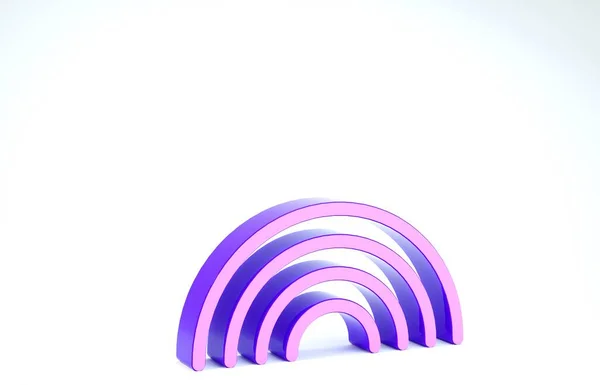 Purple Rainbow icon isolated on white background. 3d illustration 3D render — Stock Photo, Image