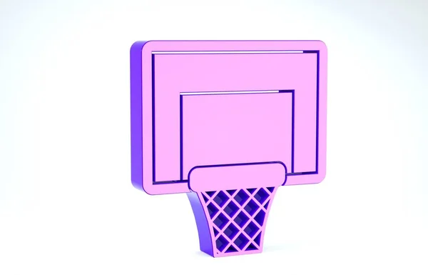 Фіолетовий баскетбольний м'яч ізольований на білому тлі. 3d Illustrated 3d render — стокове фото