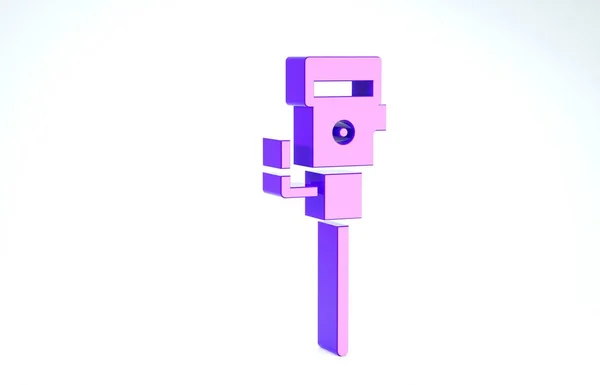 Purple Construction jackhammare ikon isolerad på vit bakgrund. 3D-illustration 3D-återgivning — Stockfoto