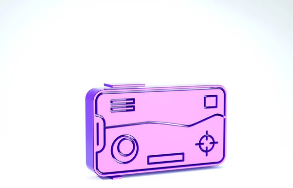 Lila Smartphone und spielen in Spiel-Symbol isoliert auf weißem Hintergrund. Mobile Gaming Konzept. 3D Illustration 3D Renderer — Stockfoto