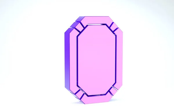 Фіолетовий значок столу покеру ізольовано на білому тлі. 3D ілюстрація 3D рендеринга — стокове фото