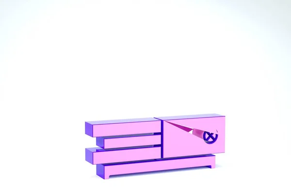 紫色视频游戏图标隔离在白色背景。 3d说明3d — 图库照片