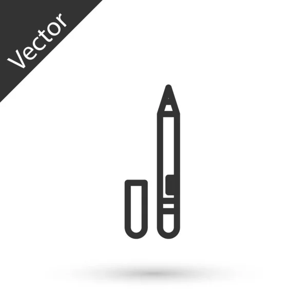 Grey line Eyeliner, eyebrow icon isolated on white background. Pencil for eyes. Vector Illustration — 스톡 벡터