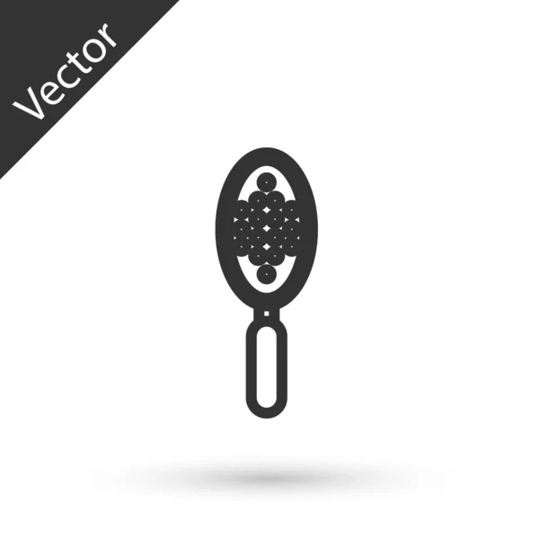 Ligne grise icône de brosse à cheveux isolé sur fond blanc. Peigne pour cheveux peignés. Symbole de coiffeur. Illustration vectorielle — Image vectorielle