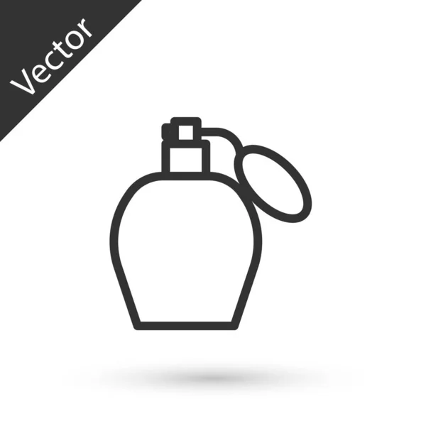 Línea gris Icono de perfume aislado sobre fondo blanco. Ilustración vectorial — Vector de stock