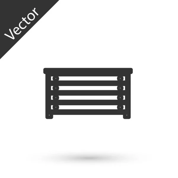 Línea gris Icono del pecho de cajones aislado sobre fondo blanco. Ilustración vectorial — Vector de stock