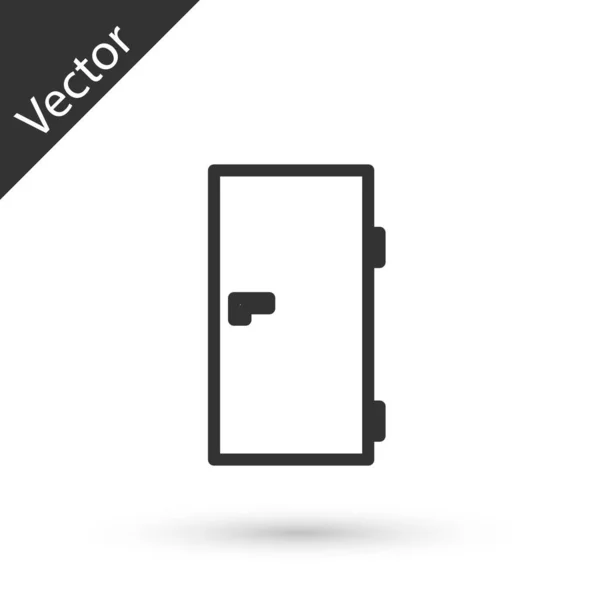 Línea gris Icono de puerta cerrada aislado sobre fondo blanco. Ilustración vectorial — Vector de stock