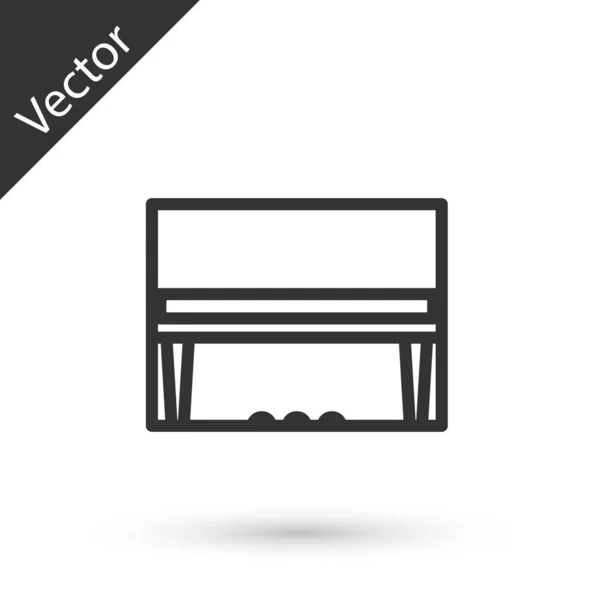 Linha cinza Ícone de piano Grand isolado no fundo branco. Instrumento musical. Ilustração vetorial — Vetor de Stock