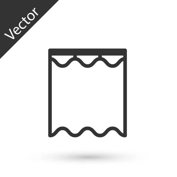 Línea gris Icono de cortinas aisladas sobre fondo blanco. Ilustración vectorial — Vector de stock